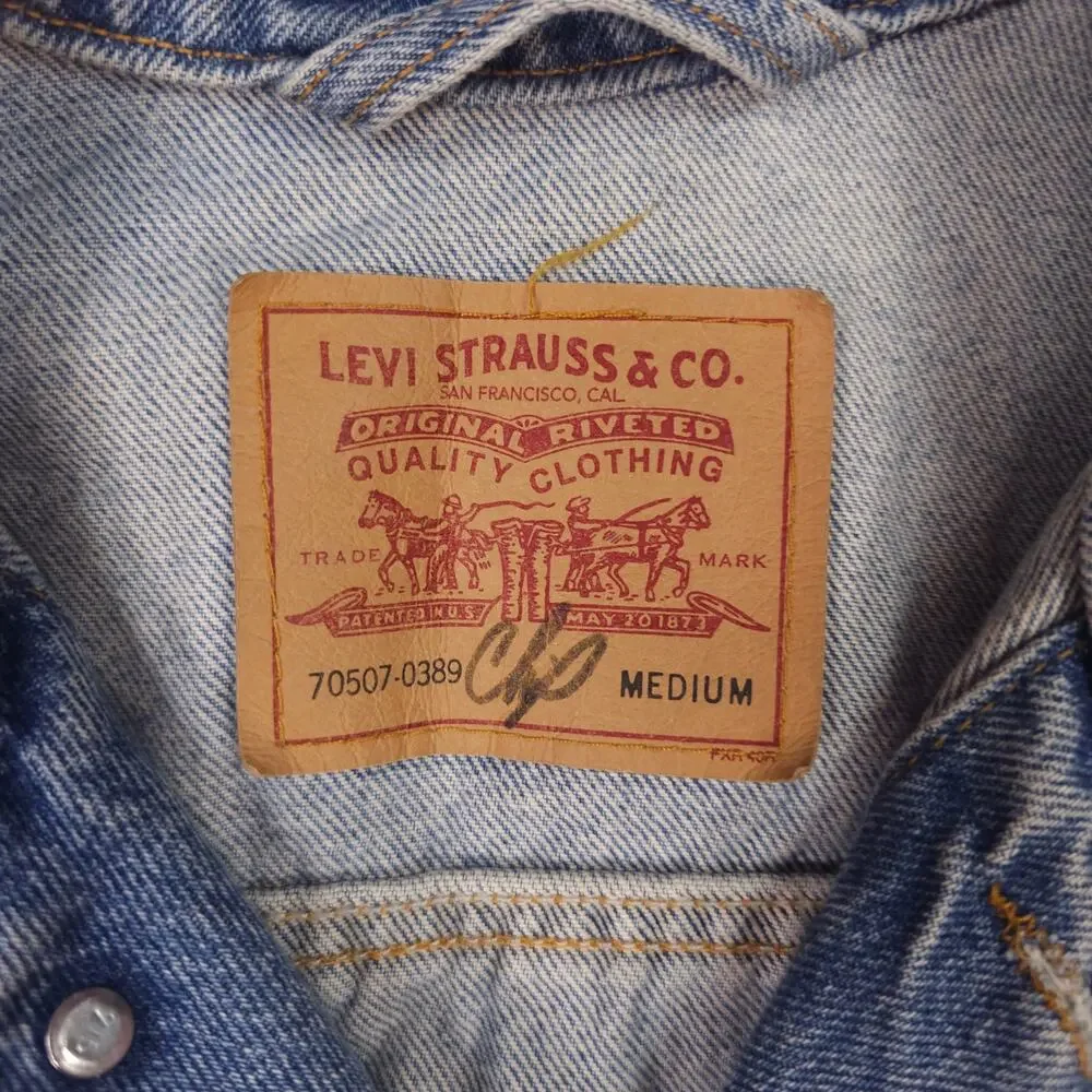 Vintage Levi's Chevy Truck US Alpine Ski Sugarloaf 1996 Trucker Jacket Medium